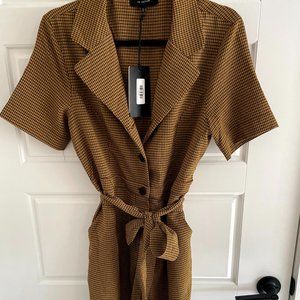 En Sasison Yellow and Black Plaid Jumpsuit NWT - Size L